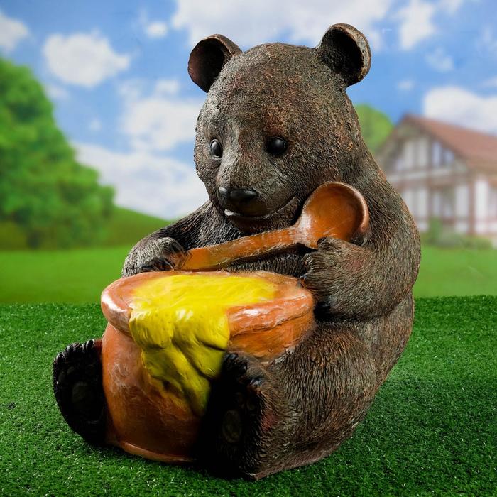 Садовая фигура Медвежонок с медом Жадина 43см