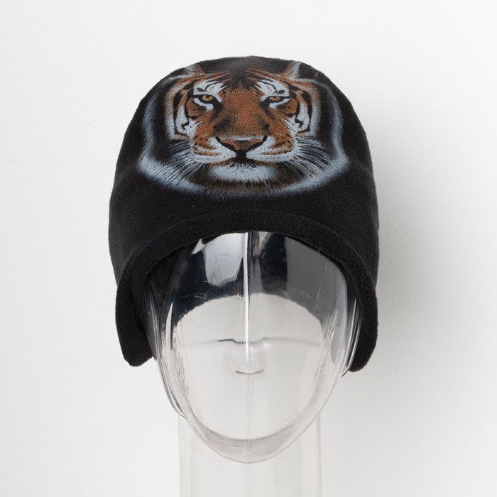 Шапка детская Collorista "Тигр", черный, р-р 54, флис