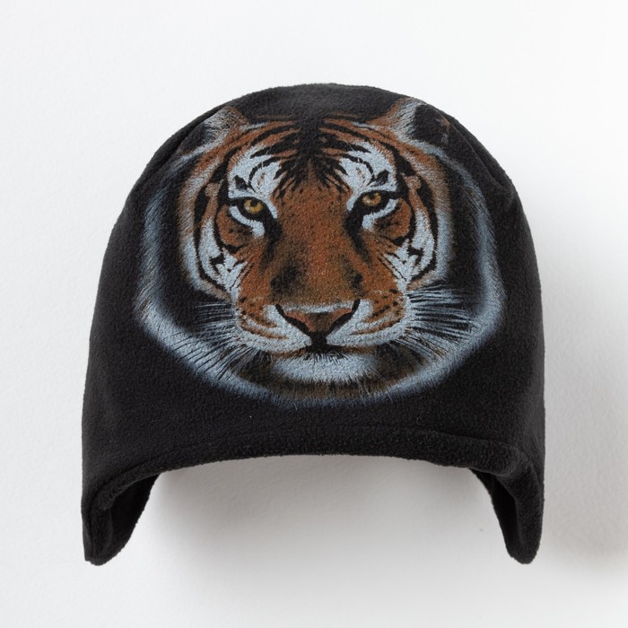 Шапка детская Collorista "Тигр", черный, р-р 54, флис