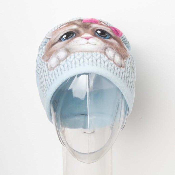 Шапка детская Collorista "Котенок", голубой, р-р 54, флис