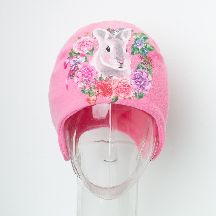 Шапка детская Collorista "Кролик", розовый, р-р 54, флис
