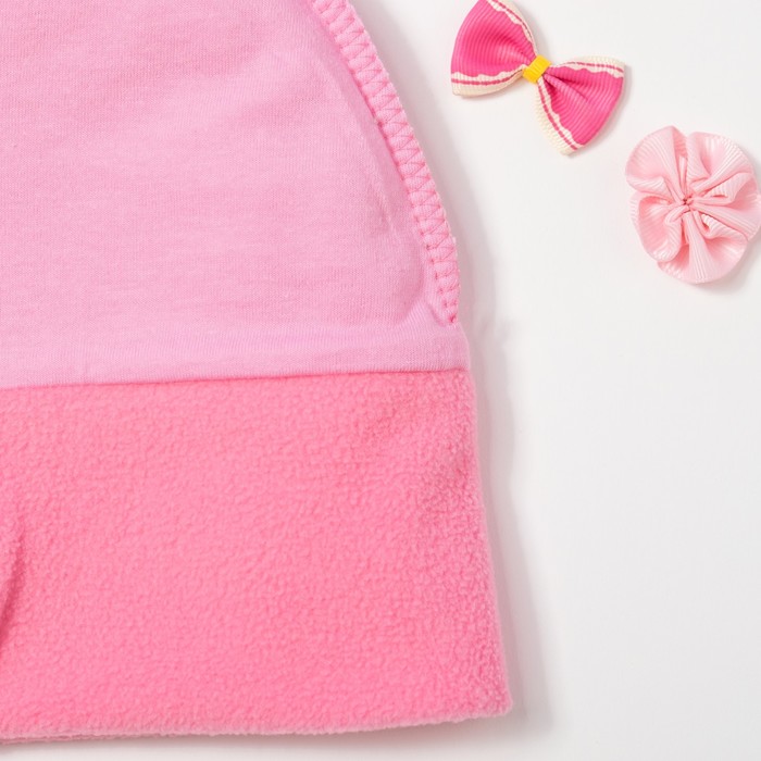 Шапка детская Collorista "Бант", розовый, р-р 54, флис