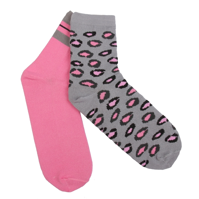 Набор носков женских "Леопард" (2 пары), размер 36-39 (23-25 см)