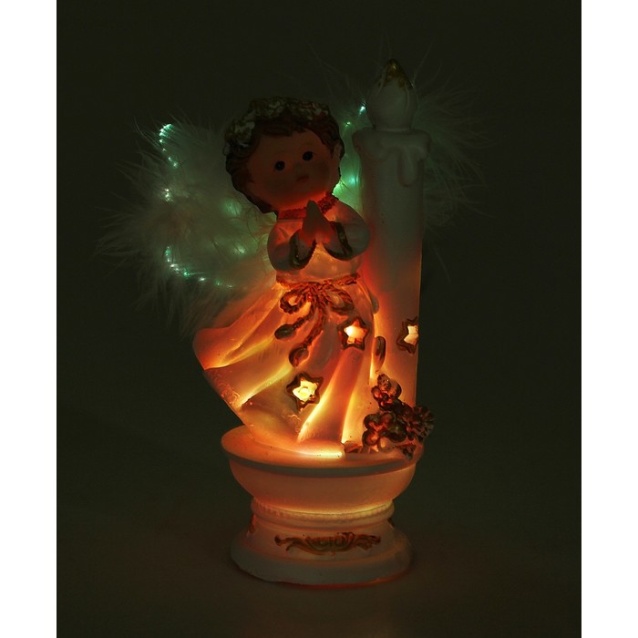 Сувенир световой "Ангел с золотым пояском у свечи", МИКС