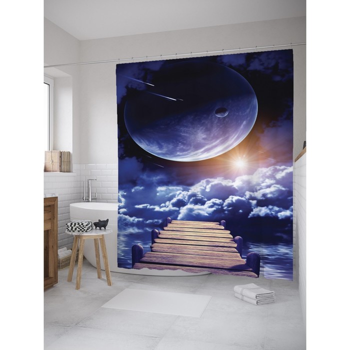 Фотоштора для ванной Magic Lady "Дорога в облака", 180х200 см, п/э 100%