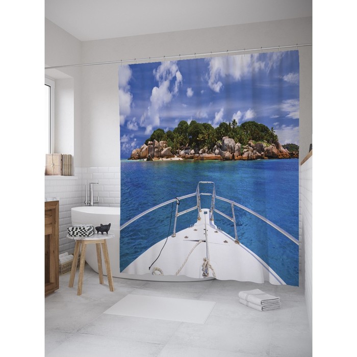 Фотоштора для ванной Magic Lady "На палубе", 180х200 см, п/э 100%