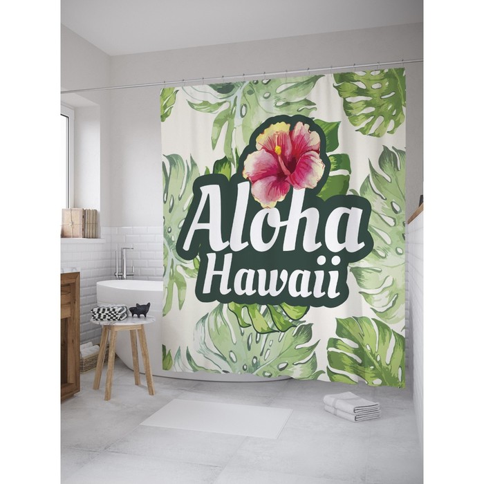 Фотоштора для ванной Magic Lady Aloha Hawaii, 180х200 см, п/э 100%
