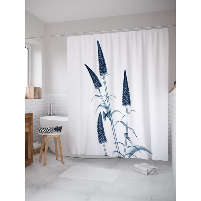 Фотоштора для ванной Magic Lady "Однотонные соцветия", 180х200 см, п/э 100%