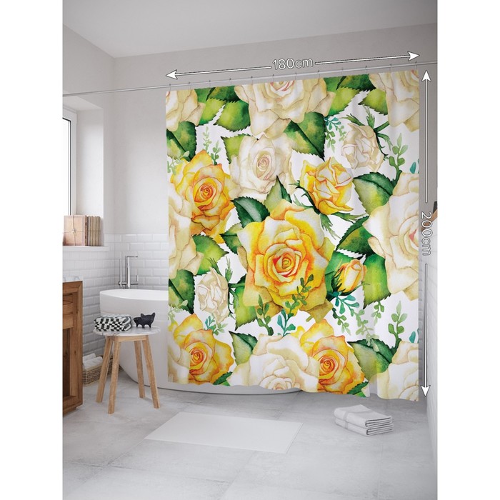

Фотоштора для ванной JoyArty «Чайные розы», размер 180 х 200 см