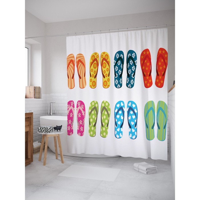 Фотоштора для ванной Magic Lady «На пляж!», 180х200 см, п/э 100%