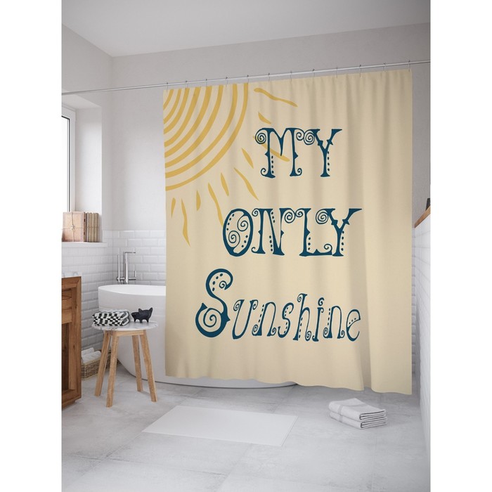 Фотоштора для ванной Magic Lady «Мое единственное солнышко», 180х200 см, п/э 100%