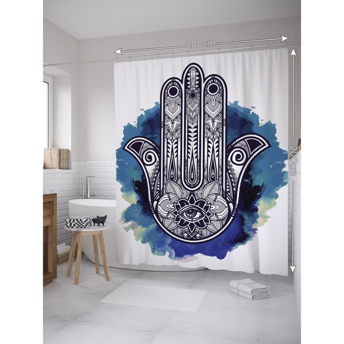 

Фотоштора для ванной JoyArty «Хамса», размер 180 х 200 см