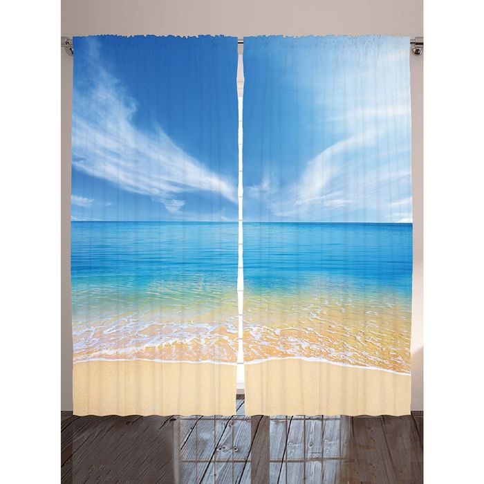 Комплект фотоштор Magic Lady «Ленивый морской прилив», 145х265 см - 2 шт, п/э 100%