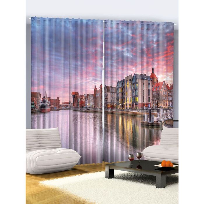 Комплект фотоштор Magic Lady "Город над водой", 145х265 см - 2 шт, п/э 100%