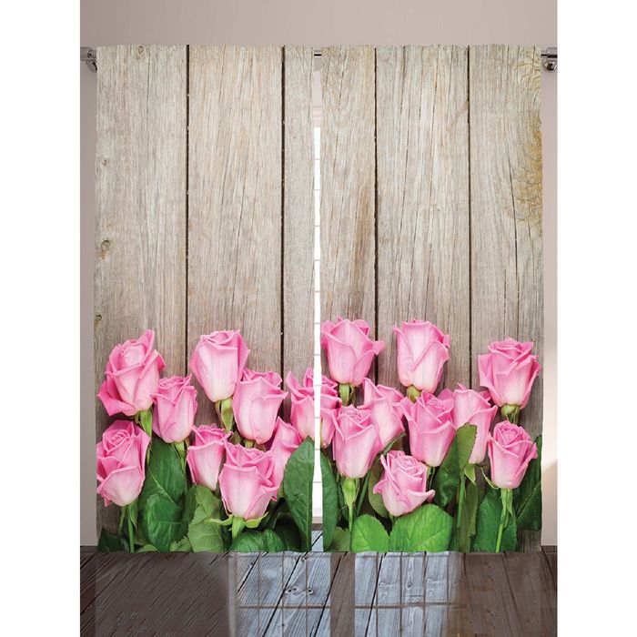 Комплект фотоштор Magic Lady «Молодость розовой розы», 145х265 см - 2 шт, п/э 100%