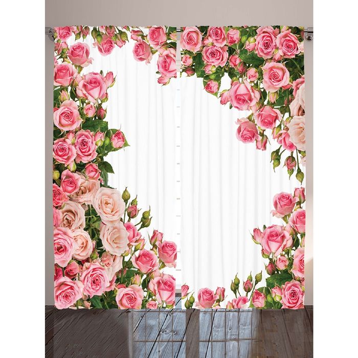 Комплект фотоштор Magic Lady "Нежные розы", 145х265 см - 2 шт, п/э 100%