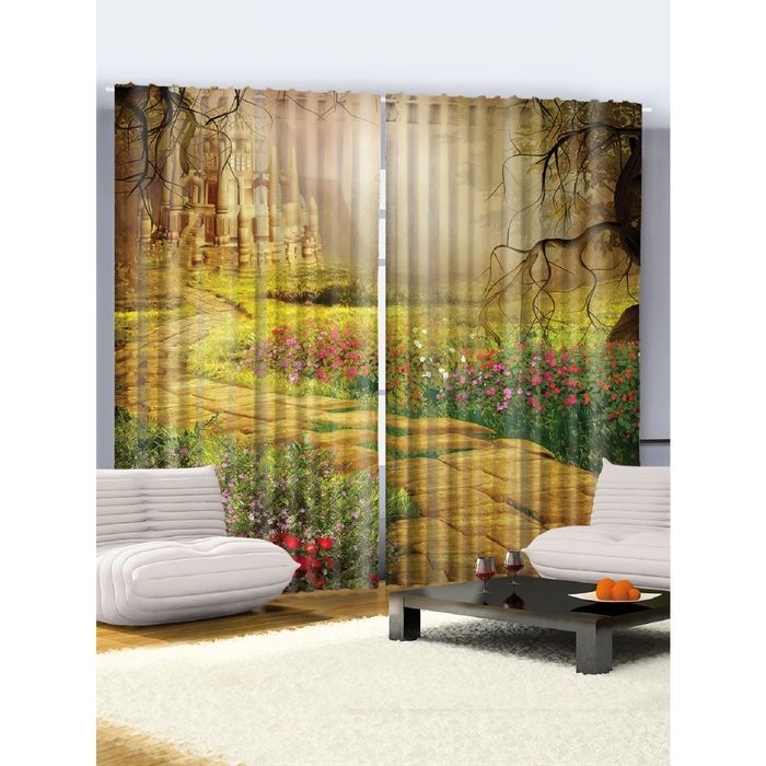 Комплект фотоштор Magic Lady «Замок в сказочной стране», 145х265 см - 2 шт, п/э 100%