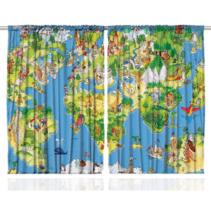 Комплект фотоштор Magic Lady "Весёлое путешествие", 145х265 см - 2 шт, п/э 100%