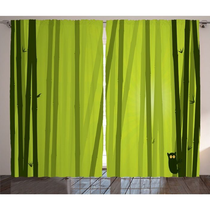 Комплект фотоштор Magic Lady "Лемур на стеблях бамбука", 145х265 см - 2 шт, п/э 100%