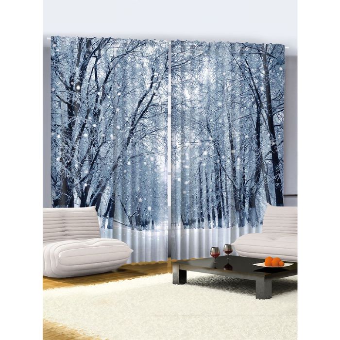 Комплект фотоштор Magic Lady "Заснеженная аллея", 145х265 см - 2 шт, п/э 100%