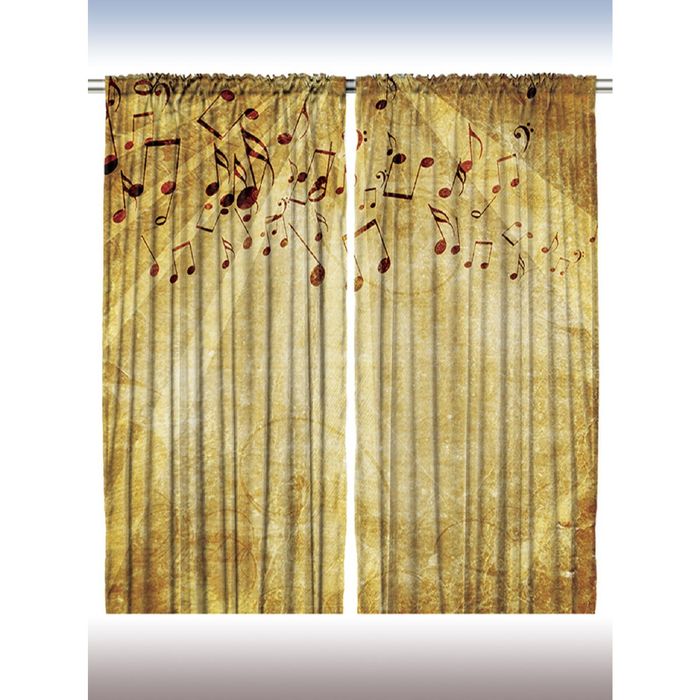 Комплект фотоштор Magic Lady «Ноты песни», 145х265 см - 2 шт, п/э 100%