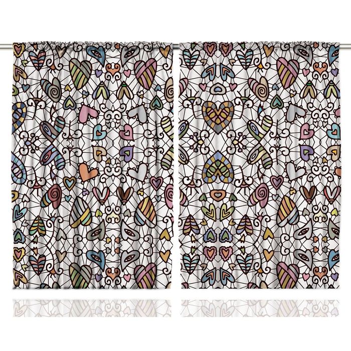 Комплект фотоштор Magic Lady "Река у заснеженных гор", 145х265 см - 2 шт, п/э 100%