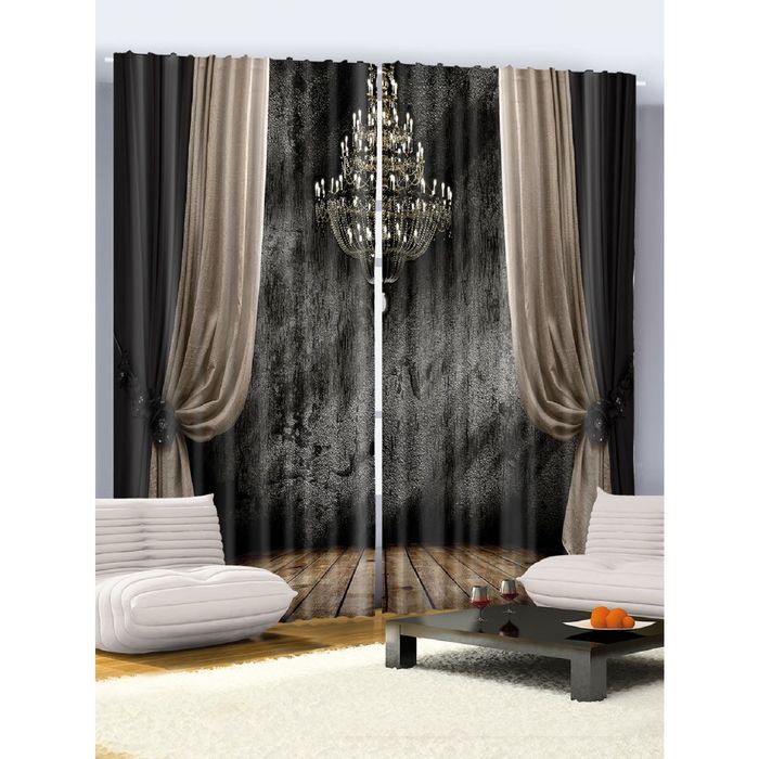 Комплект фотоштор Magic Lady "Портьеры и хрустальная люстра", 145х265 см - 2 шт, п/э 100%