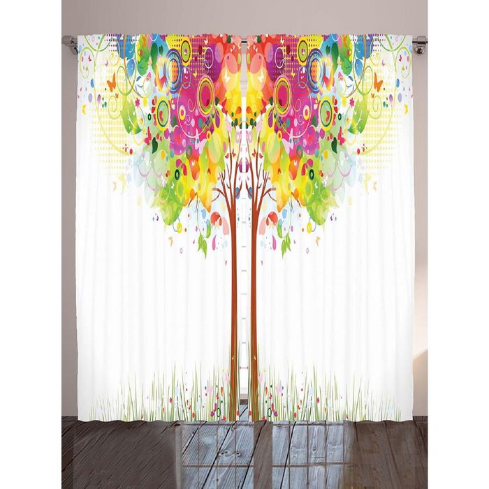 Комплект фотоштор Magic Lady "Волшебное дерево", 145х265 см - 2 шт, п/э 100%