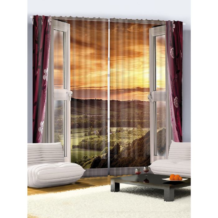 Комплект фотоштор Magic Lady «Свобода в милой равнине», 145х265 см - 2 шт, п/э 100%