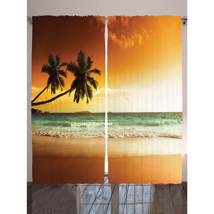 Комплект фотоштор Magic Lady «Соленый песок у берега» , 145х265 см - 2 шт, п/э 100%