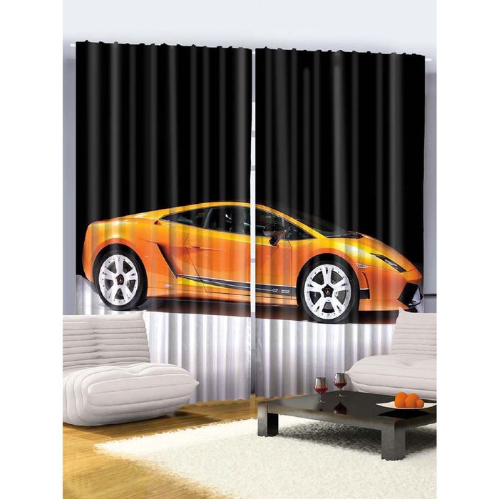 Комплект фотоштор Magic Lady 809 "Спортивная машина", 145х265 см - 2 шт, п/э 100%