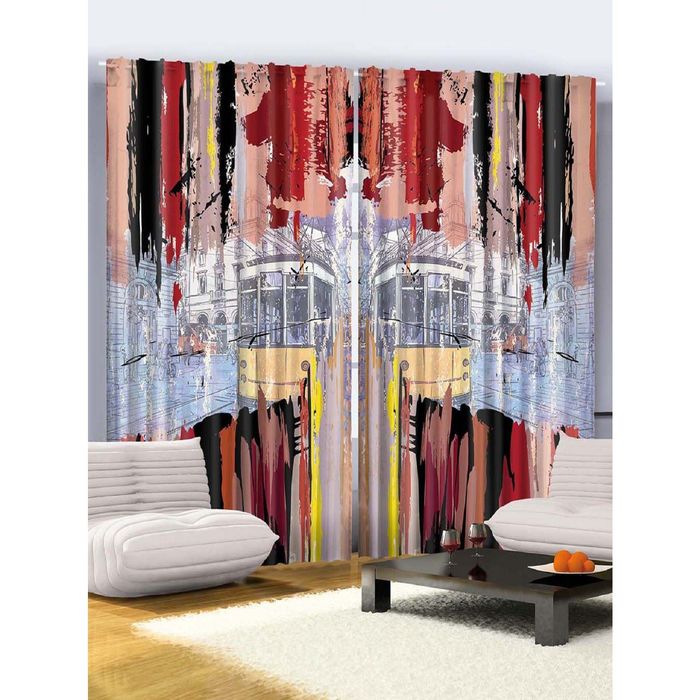 Комплект фотоштор Magic Lady «Акварель, ручная работа», 145х265 см - 2 шт, п/э 100%