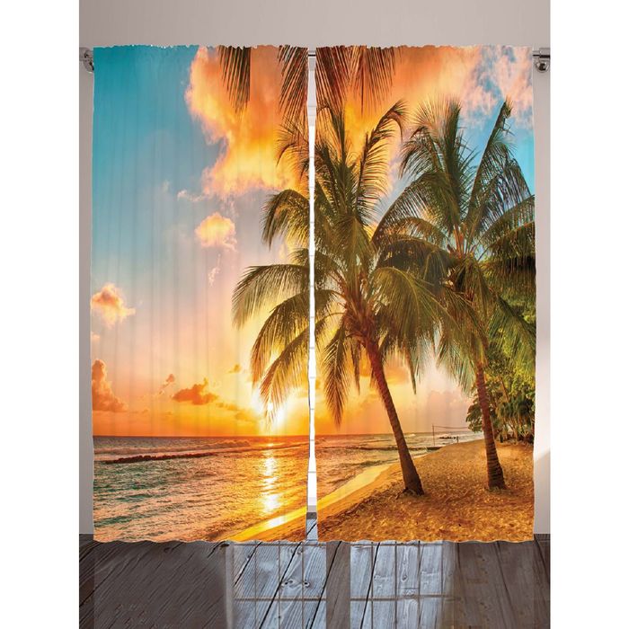 Комплект фотоштор Magic Lady 8183 «Закат на Крите», 145х265 см - 2 шт, п/э 100%