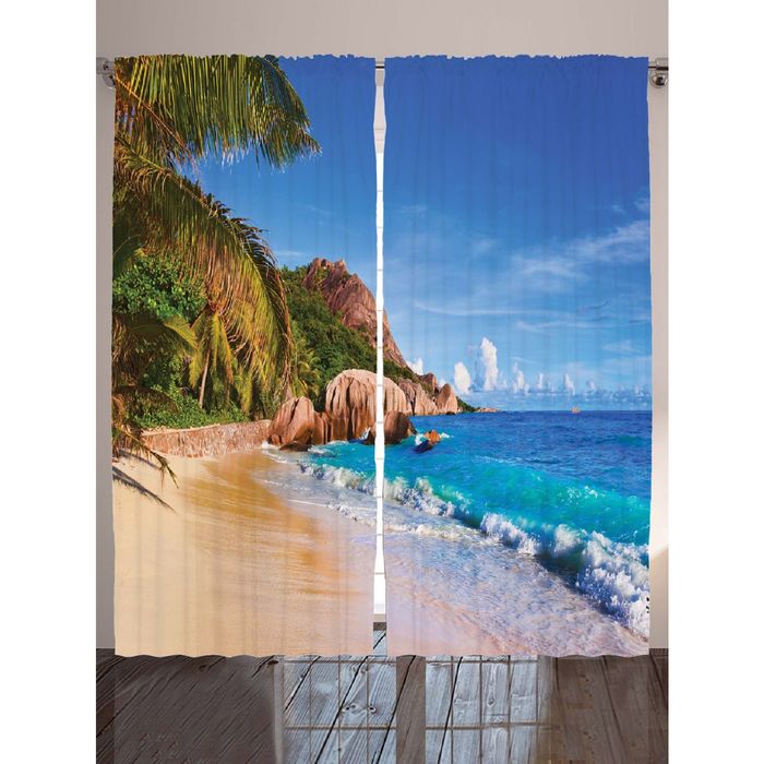 Комплект фотоштор Magic Lady «Идеальный пляж», 145х265 см - 2 шт, п/э 100%