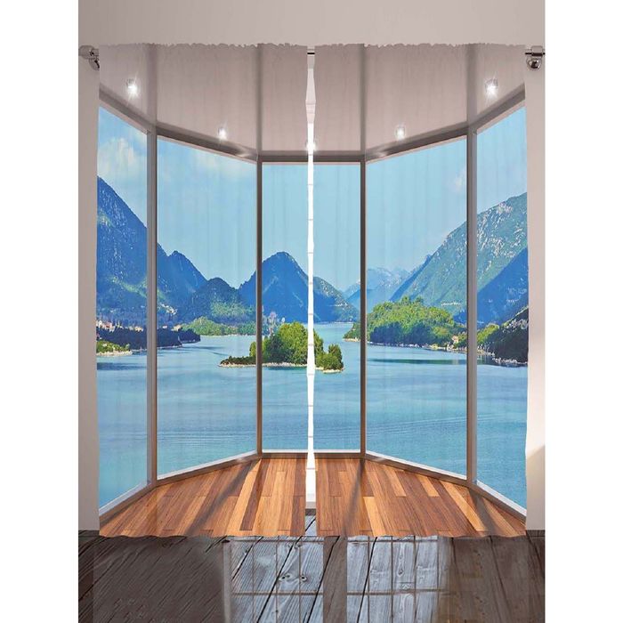 Комплект фотоштор Magic Lady "Эркер над морем" , 145х265 см - 2 шт, п/э 100%