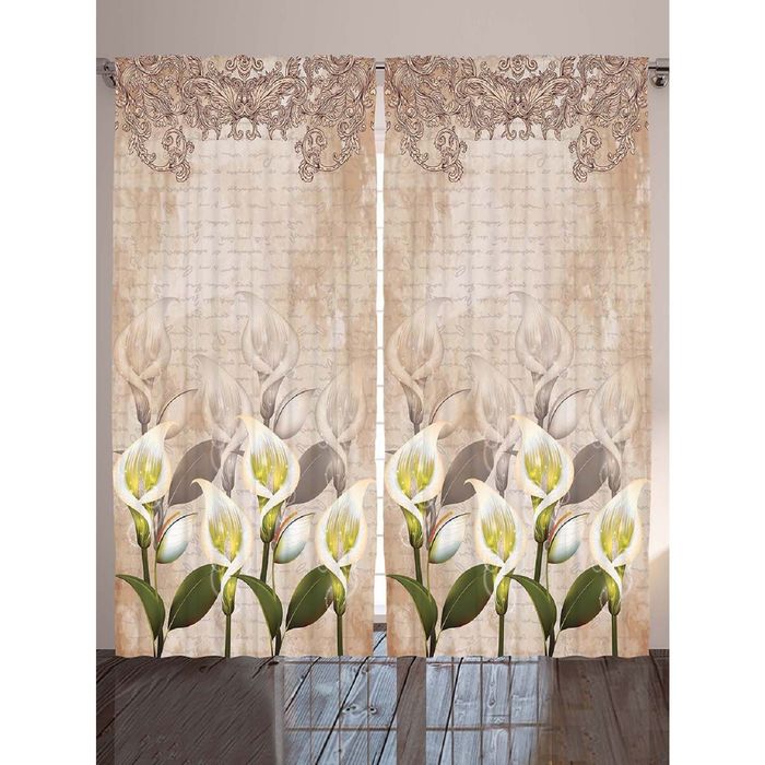 Комплект фотоштор Magic Lady «Великолепно цветут каллы», 145х265 см - 2 шт, п/э 100%