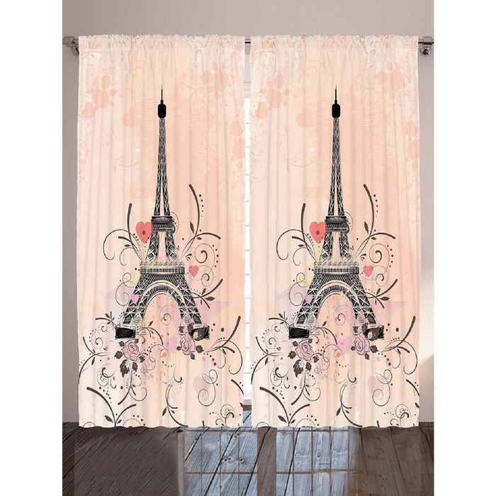 Комплект фотоштор Magic Lady "Эйфелева башня", 145х265 см - 2 шт, п/э 100%
