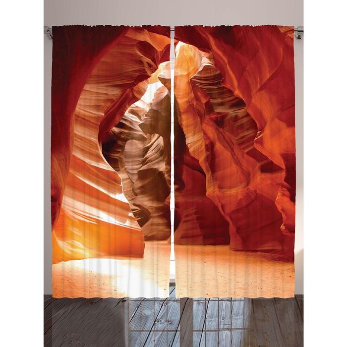 Комплект фотоштор Magic Lady «Лабиринт в тёмной пещере», 145х265 см - 2 шт, п/э 100%