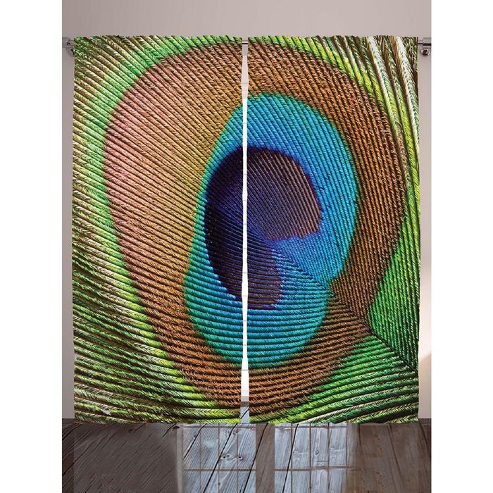 Комплект фотоштор Magic Lady "Перо павлина", 145х265 см - 2 шт, п/э 100%