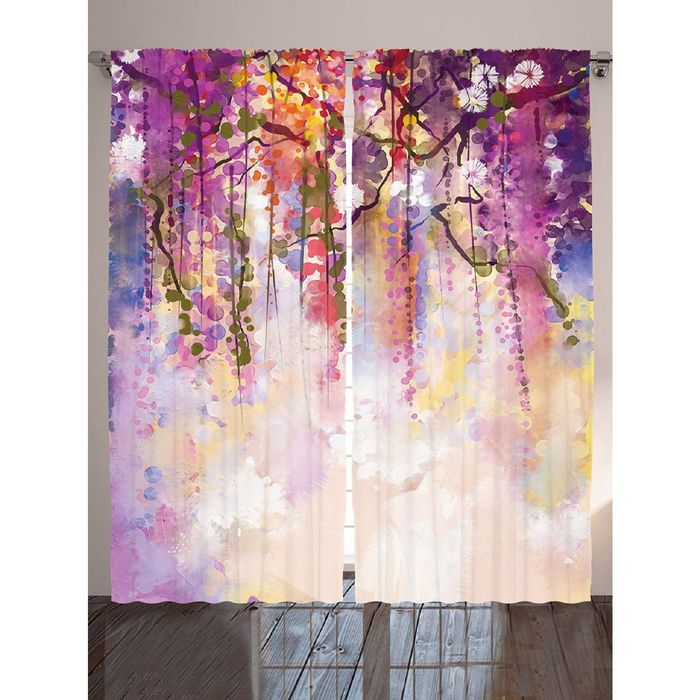 Комплект фотоштор Magic Lady "Лиловые лианы", 145х265 см - 2 шт, п/э 100%