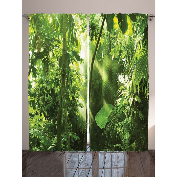 Комплект фотоштор Magic Lady «Густые заросли джунгли», 145х265 см - 2 шт, п/э 100%