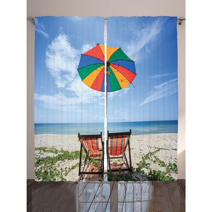 Комплект фотоштор Magic Lady "Горячий песок", 145х265 см - 2 шт, п/э 100%