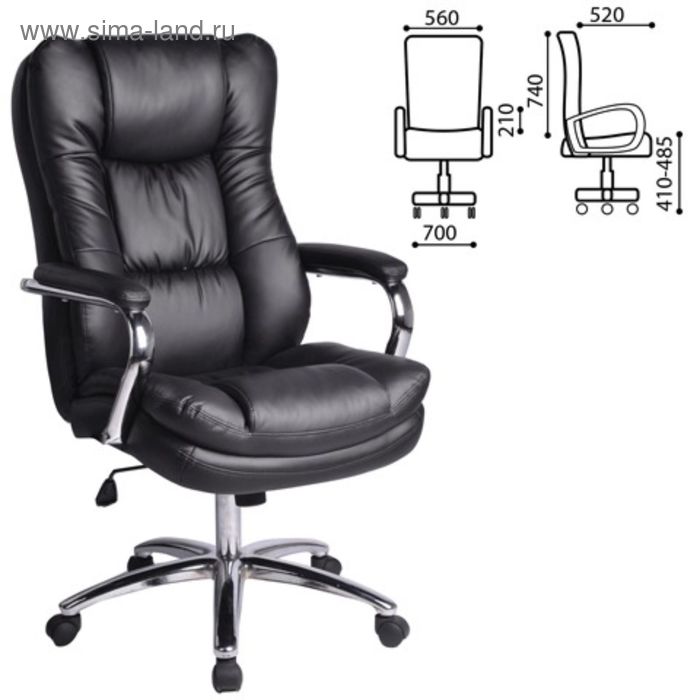 Кресло офисное BRABIX Amadeus EX-507, экокожа, хром, чёрное кресло офисное brabix impulse ex 505 экокожа черное 530876