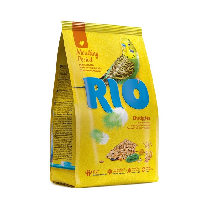 Корм RIO для волнистых попугаев в период линьки, 500 г mikimeals mikimeals корм для волнистых попугаев в период линьки 800 г