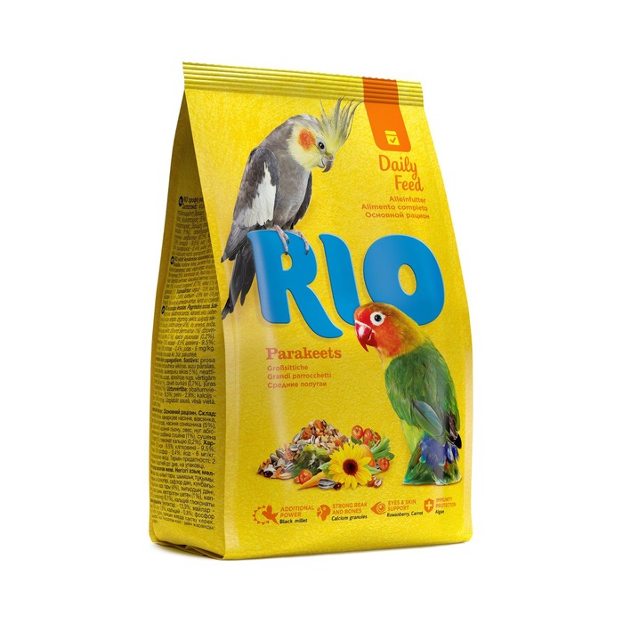Корм RIO для средних попугаев, 500 г корм rio для крупных попугаев 500 г