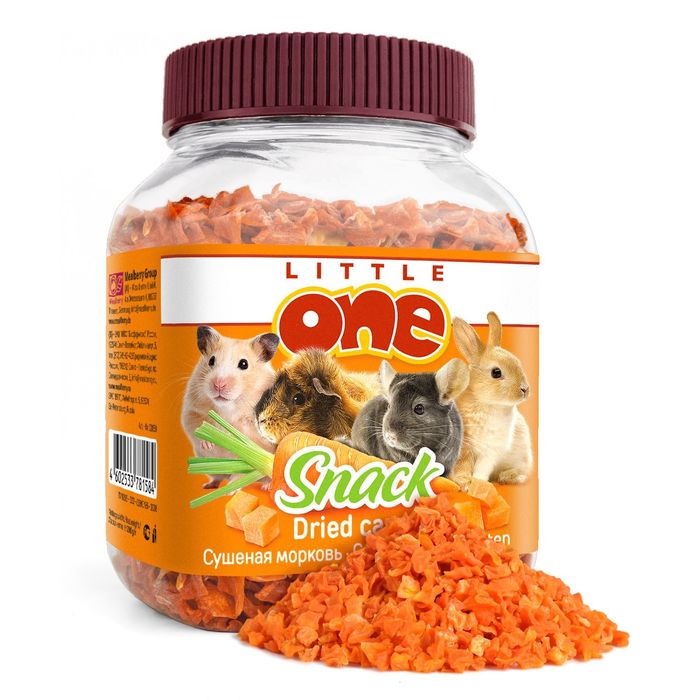 Лакомство Little One  "Сушеная морковь" для грызунов, 200гр