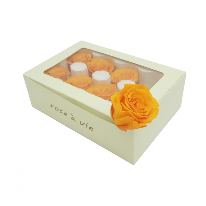 Роза открытая, 4 х 4 х 5 см, оранжевая