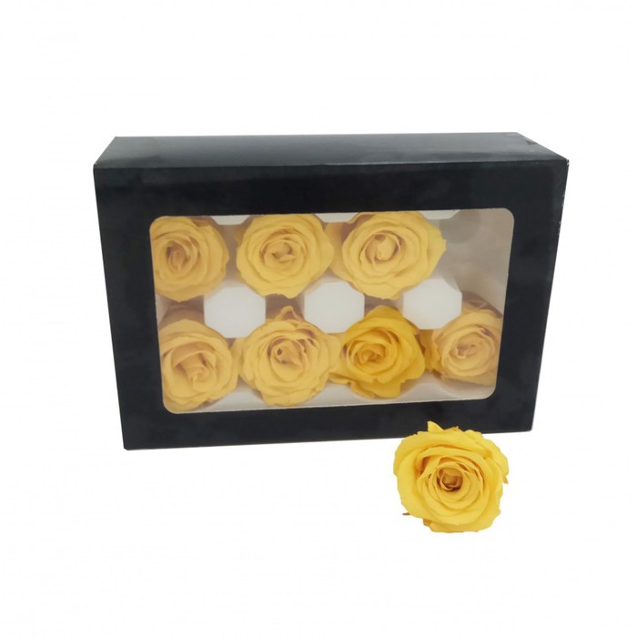 Роза открытая, 4 х 4 х 5 см, желтая