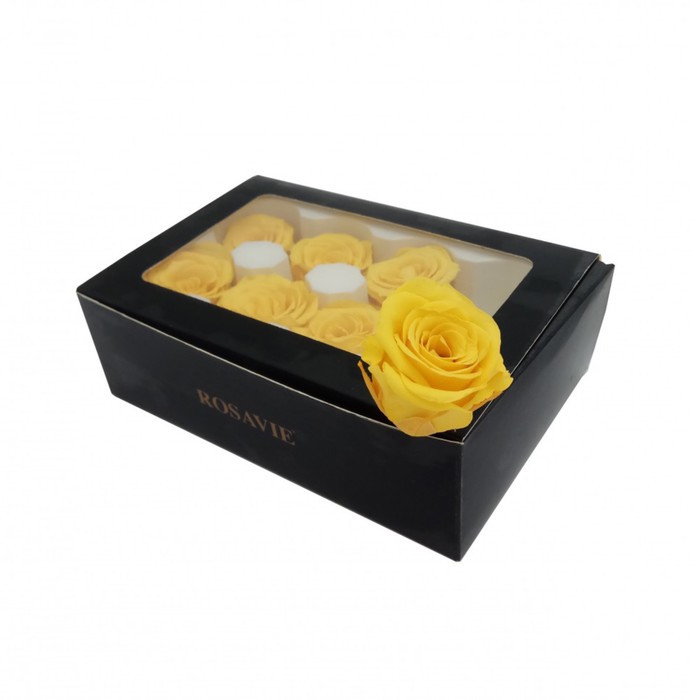 Роза открытая, 4 х 4 х 5 см, желтая