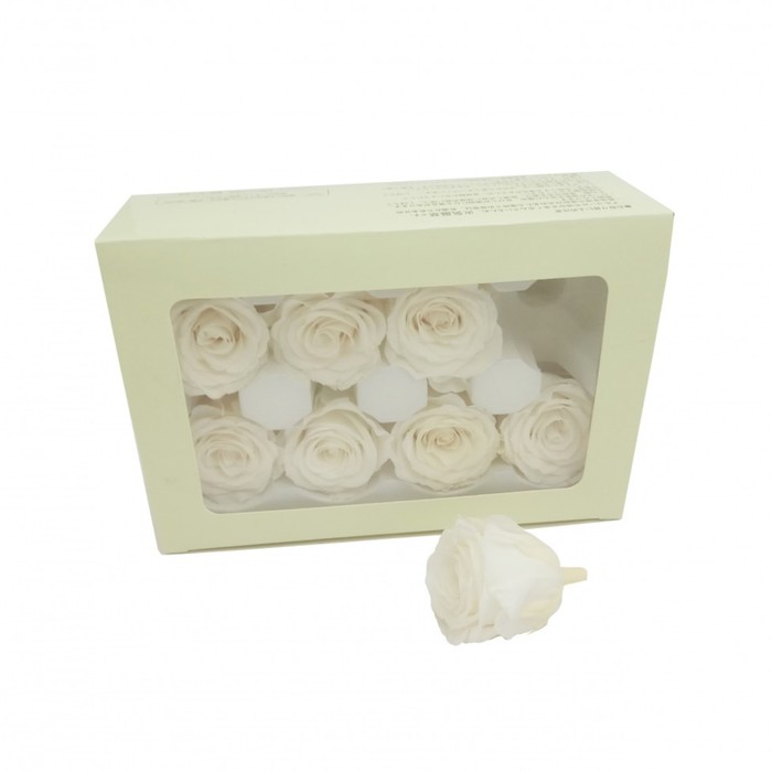 Роза открытая, 4 х 4 х 5 см, белая